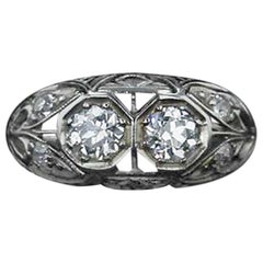 Edwardian Twin Diamond Engagement Ring