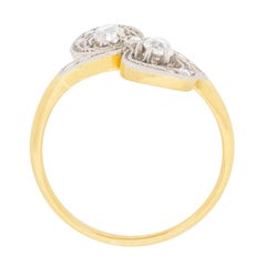 Edwardian Two Diamond Bow Shaped Dress Ring, circa 1910