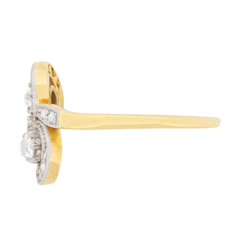 bow shaped diamond ring