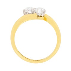 Edwardian Two-Stone Diamond Twist Ring, circa 1910
