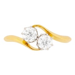 Antique Edwardian Two-Stone Diamond Twist Ring, circa 1910
