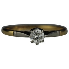 Edwardian Two-Tone Diamond Solitaire Engagement Ring