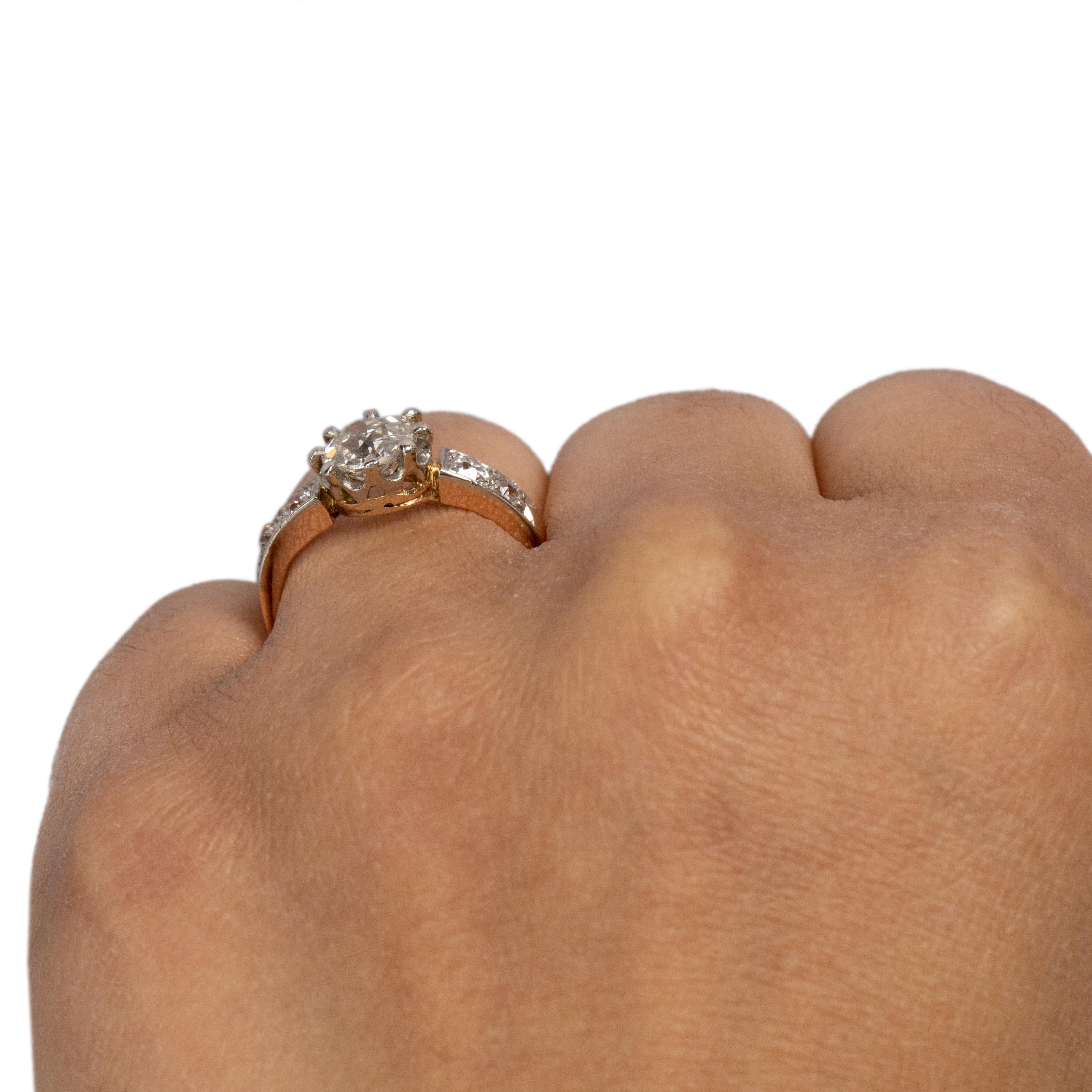 Women's or Men's Edwardian Two-Tone Rose/White Gold 1.25 Carat Solitaire Diamond Engagement Ring