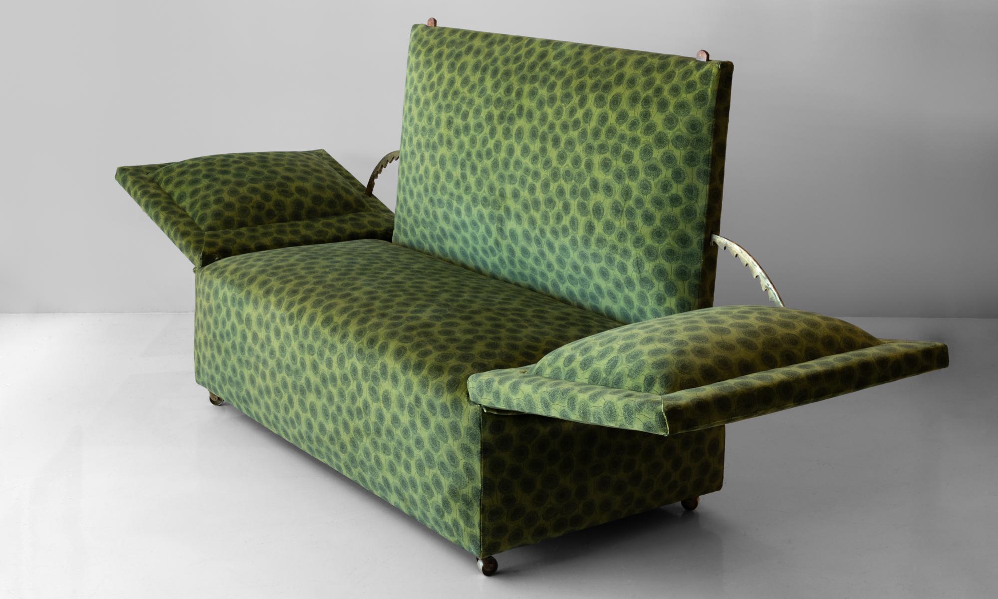 20th Century Edwardian Velvet Knole Sofa, England, circa 1910