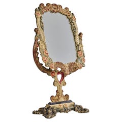 Edwardian/Victorian Cast Iron Vanity Mirror with Heart Motif, Early 20th Century