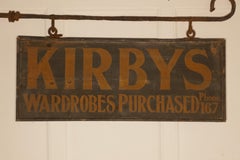 Edwardian Wall Hung Shop Sign, Kirbys’ Wardrobes Purchased