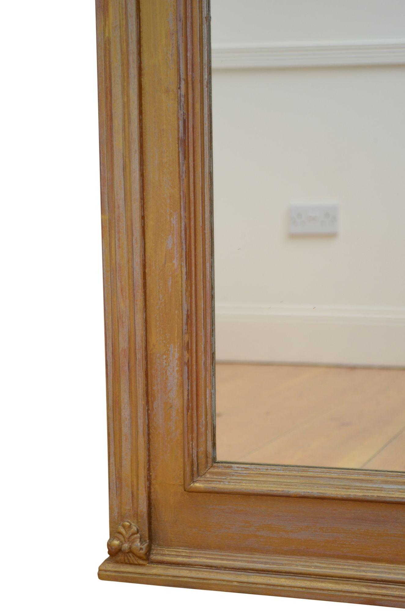 English Edwardian Wall Mirror H93cm For Sale