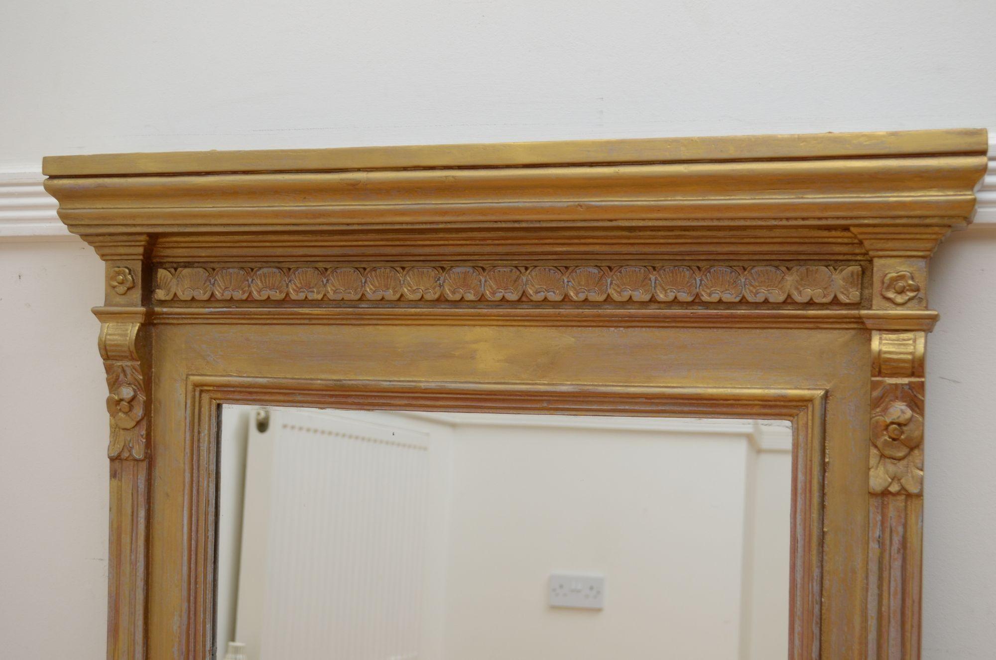Pine Edwardian Wall Mirror H93cm For Sale