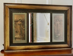 Edwardian Wall Mirror with Prints  This is a lovely decorative piece