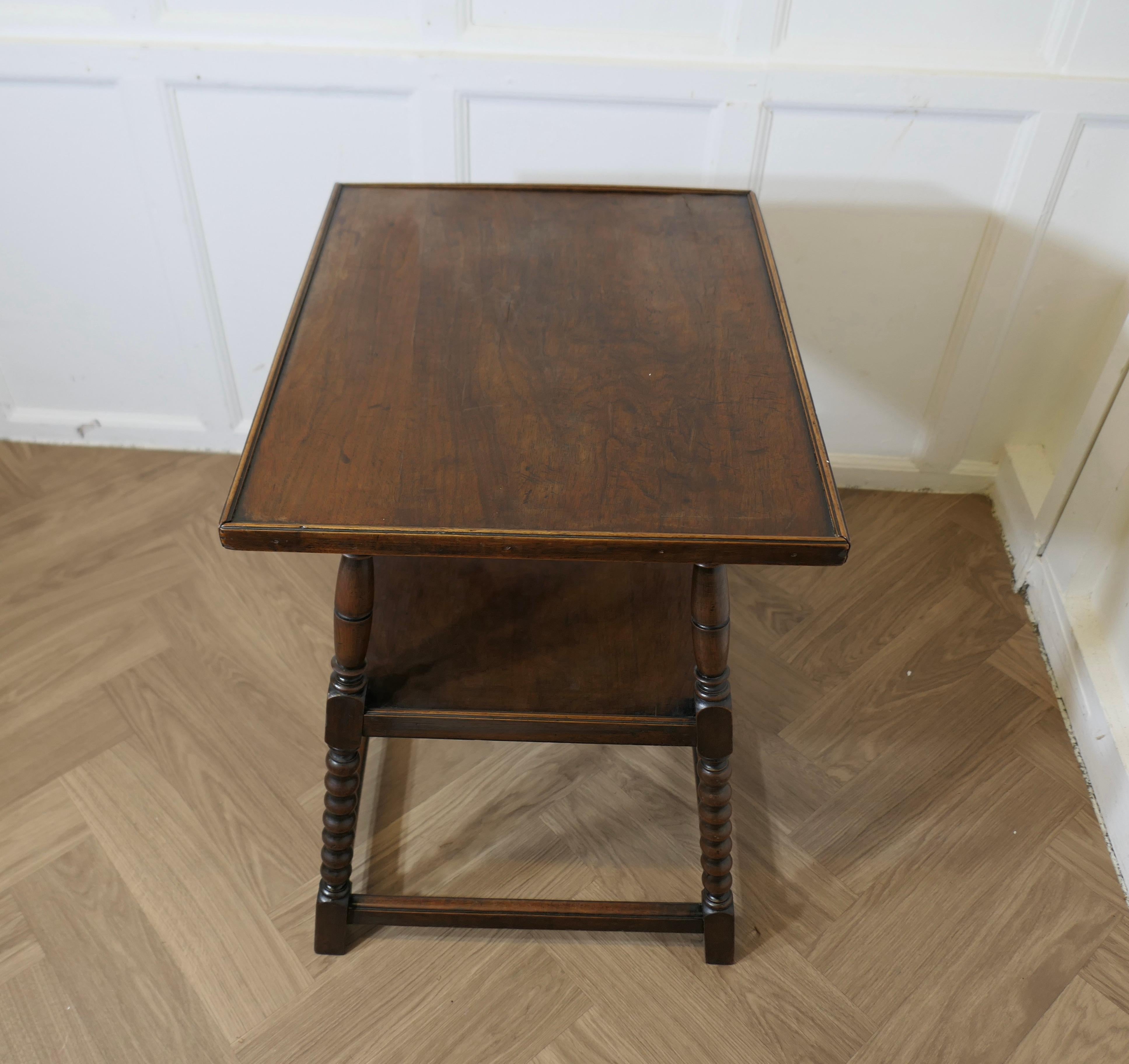 Edwardian Walnut 2 Tier Occasional Table  This useful little table has two tiers For Sale 1