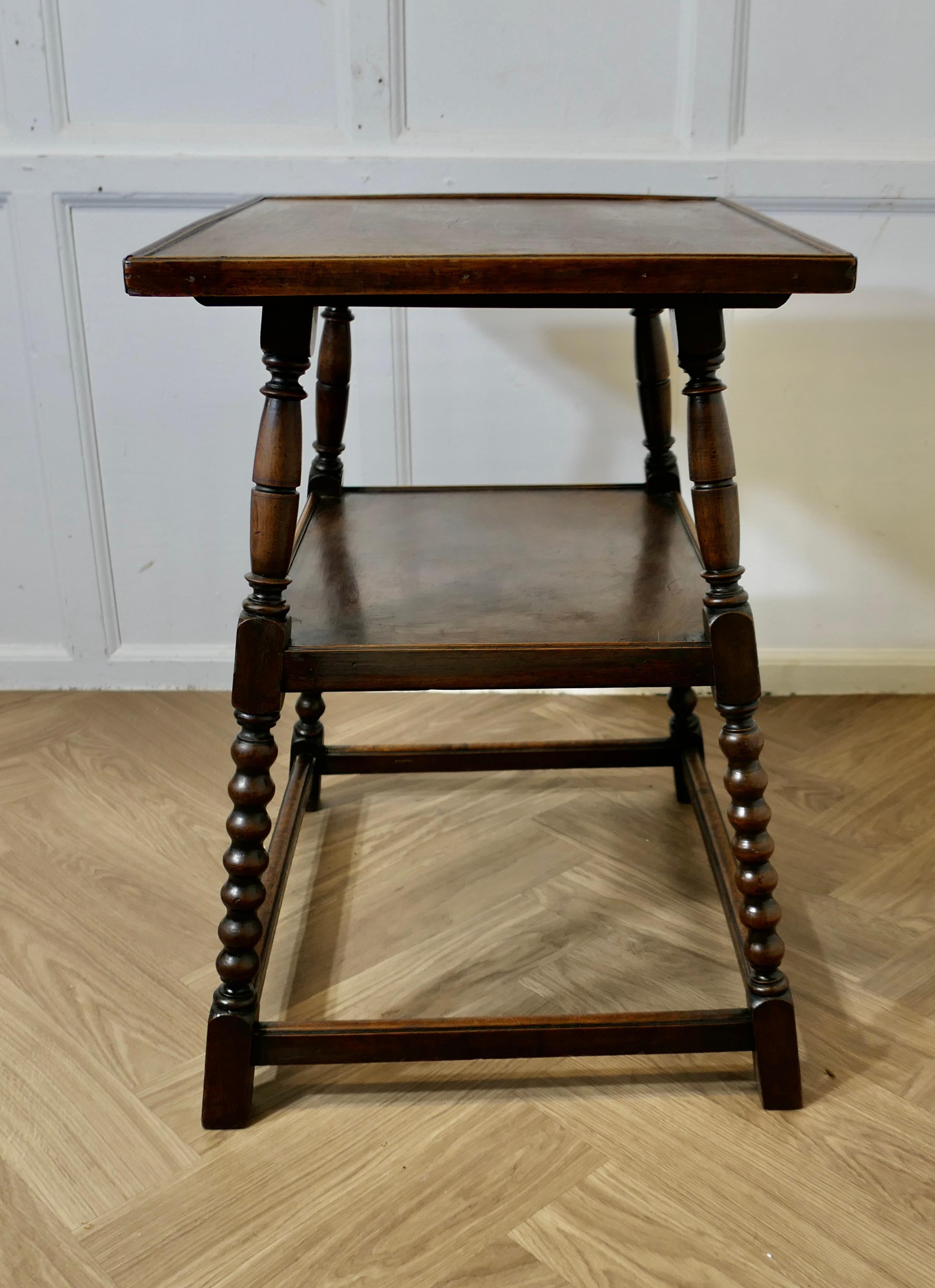 Edwardian Walnut 2 Tier Occasional Table  This useful little table has two tiers For Sale 2