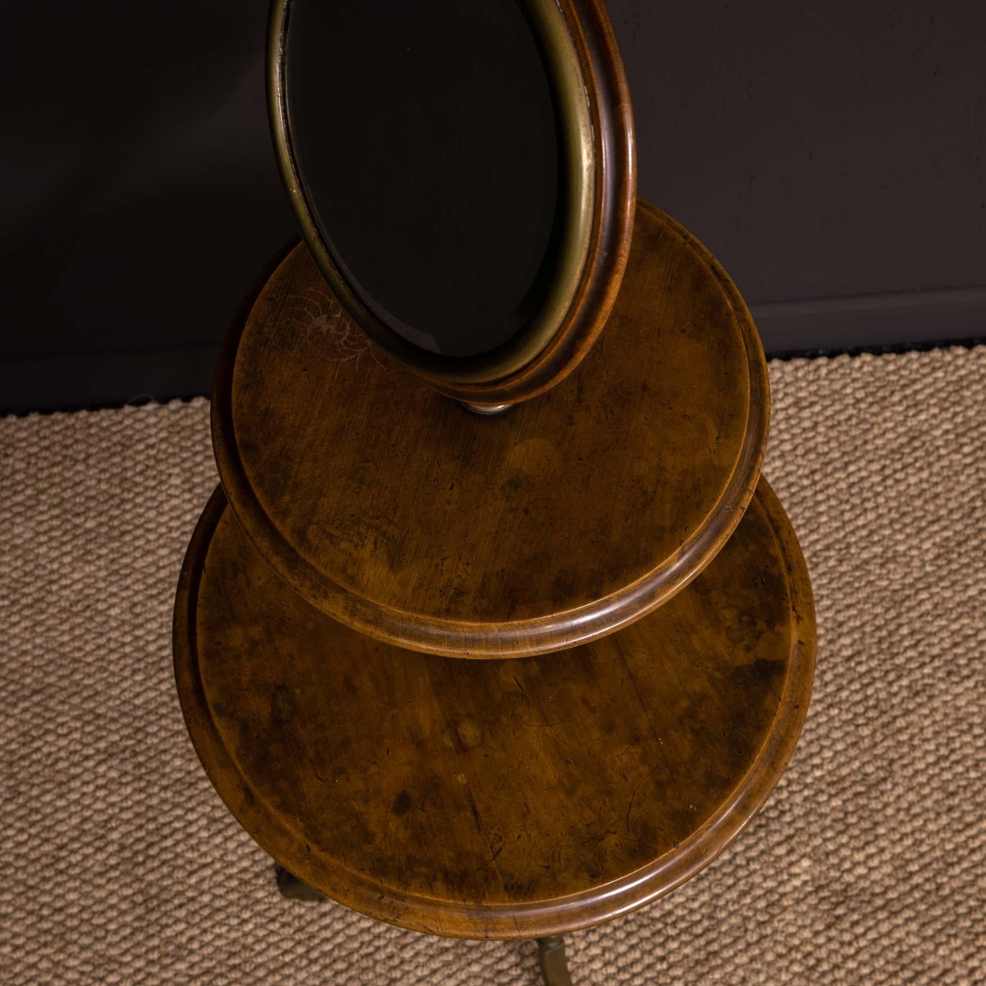 Edwardian Walnut and Brass Gentlemen's Shaving Stand For Sale 7