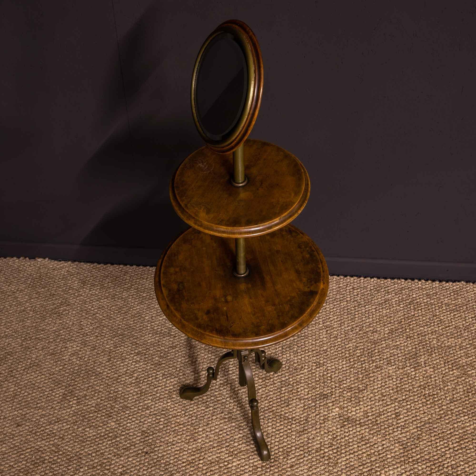 Edwardian Walnut and Brass Gentlemen's Shaving Stand For Sale 8