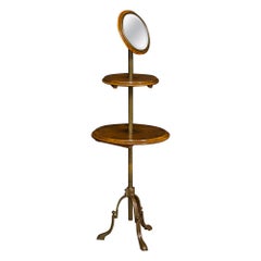 Edwardian Walnut and Brass Gentlemen's Shaving Stand