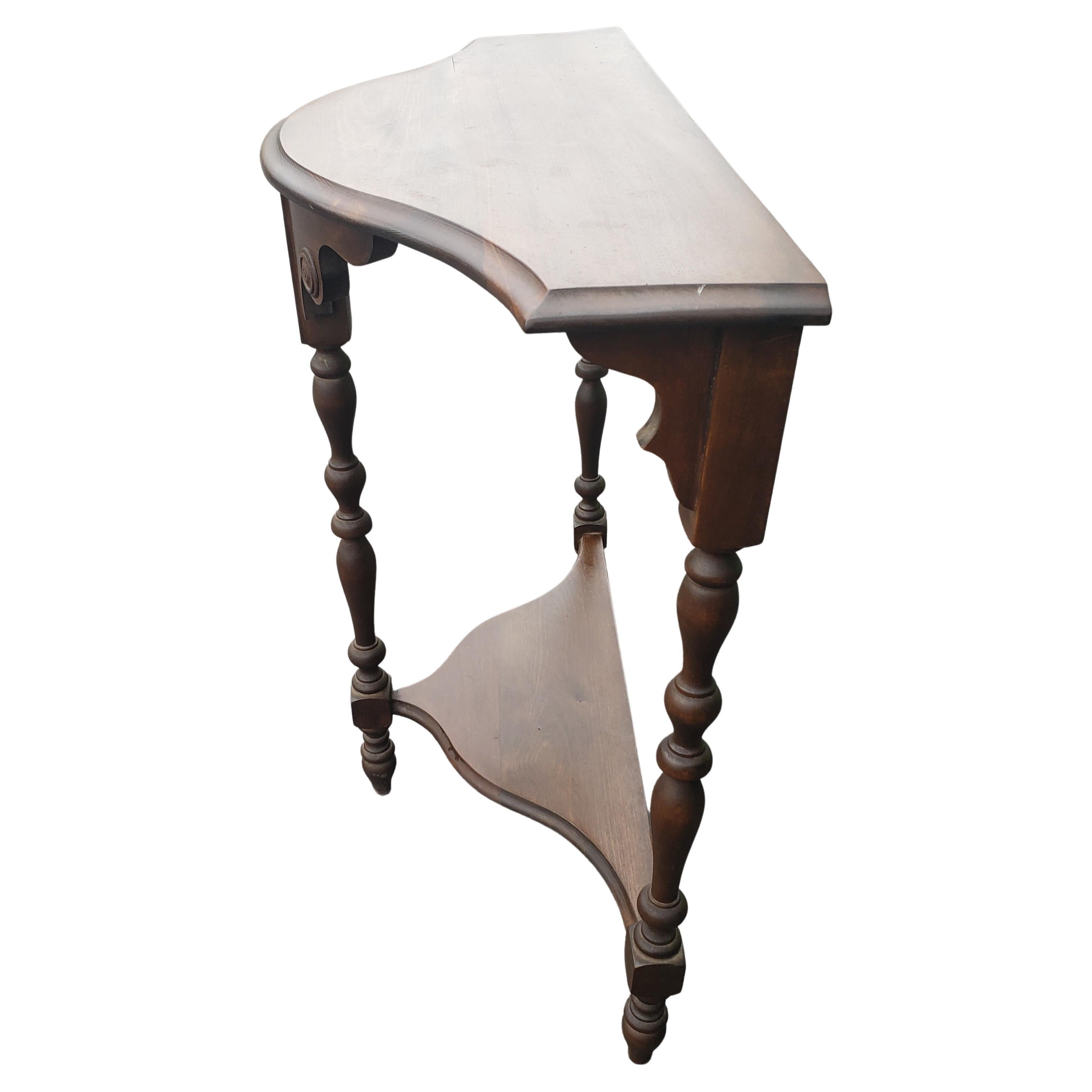 Woodwork Edwardian Walnut Console Table with Turned Legs, Circa 1920s