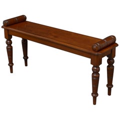 Edwardian Walnut Hall Bench