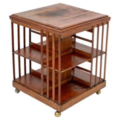 Edwardian Walnut Revolving Bookcase