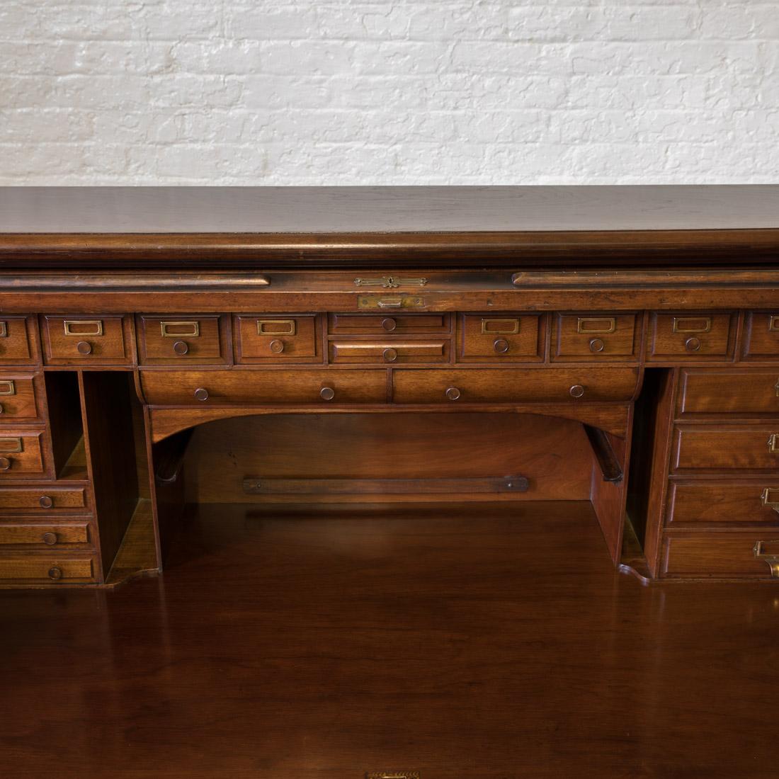 Edwardian Walnut Roll Top Desk at 1stDibs edwardian roll top desk