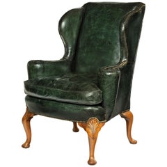 Edwardian Walnut Wing Armchair