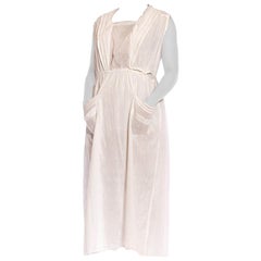 Edwardian Ärmelloses Kleid aus Biobaumwolle in Weiß