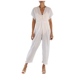Edwardian White Bias Cut Rayon Lace Trim Negligee