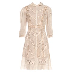 Edwardian White Cotton Antique Dress