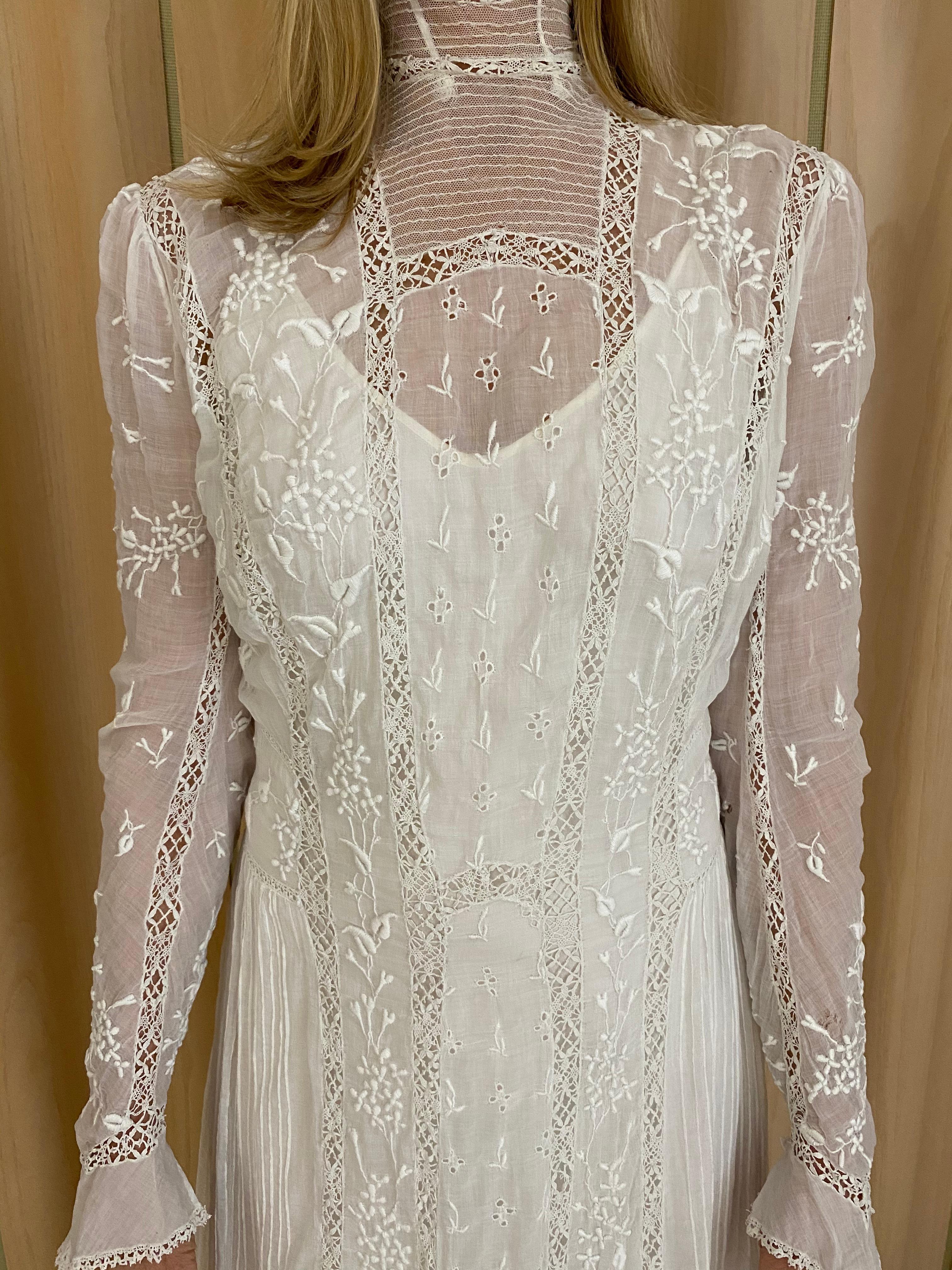 white cotton wedding dress