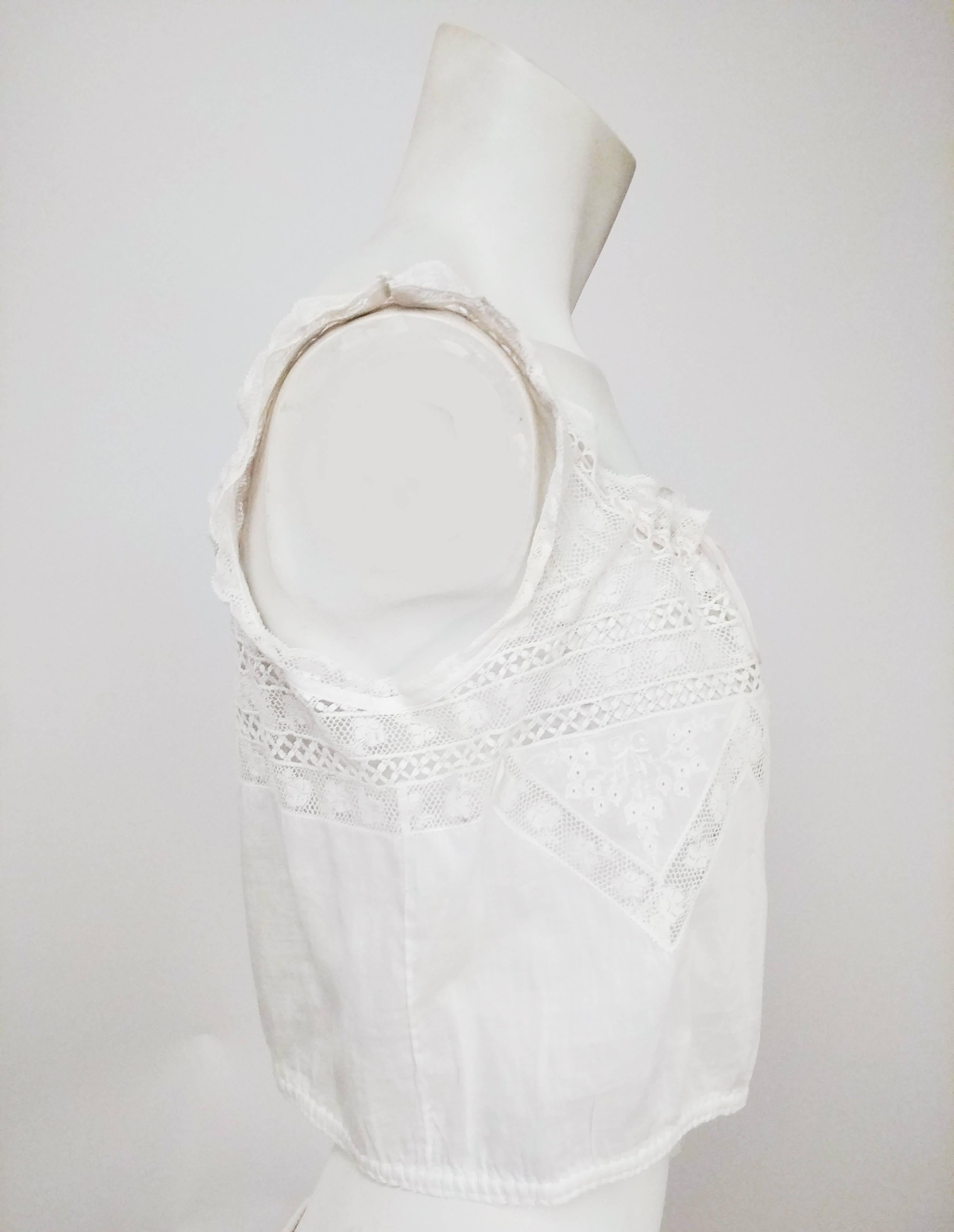 Edwardian White Cotton Lace Camisole w/ Ribbon Trim For Sale at 1stDibs ...