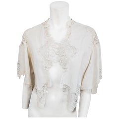 Edwardian White Cotton Lace Shawl