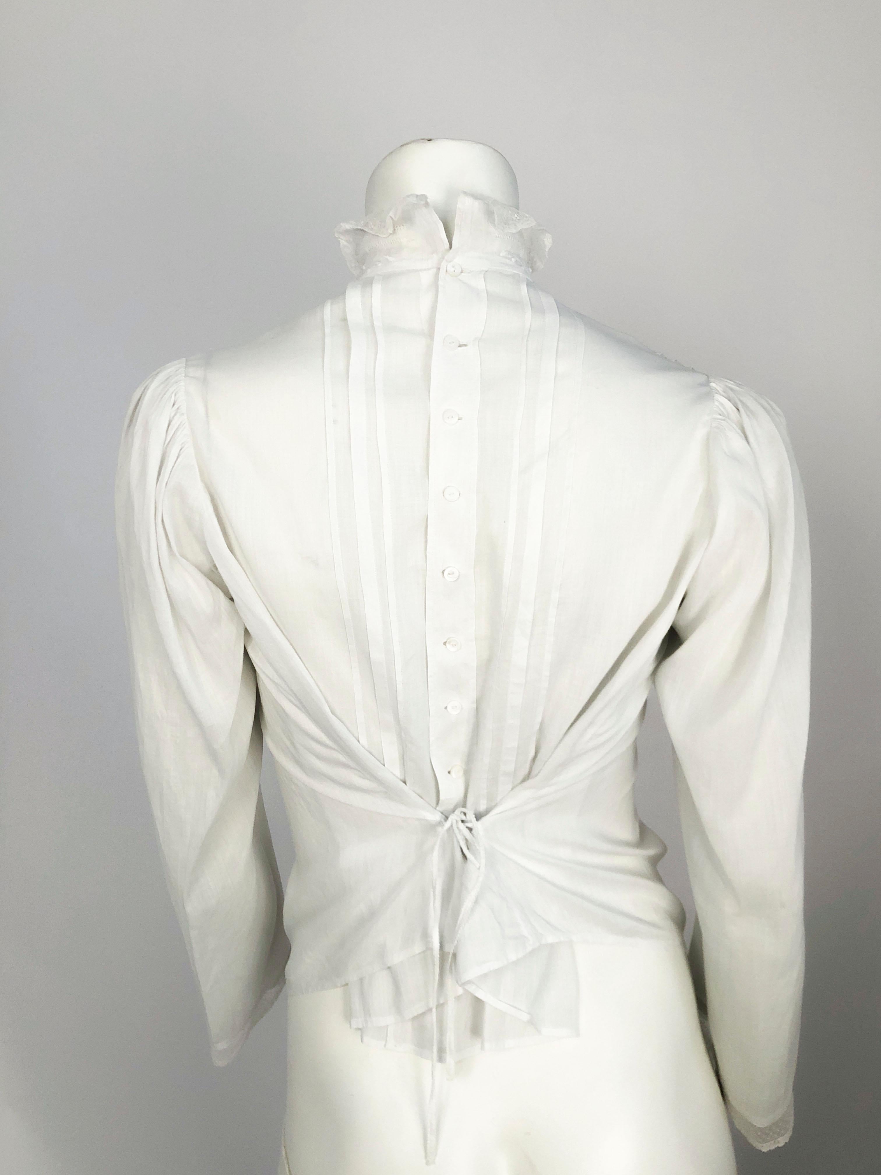 Edwardian White Day Blouse with Embroidery and Lace For Sale at 1stDibs ...