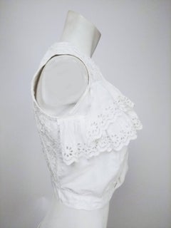 Edwardian White Eyelet Lace Ruffled Top
