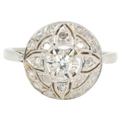 Antique Edwardian White Gold and Diamond Dome Ring