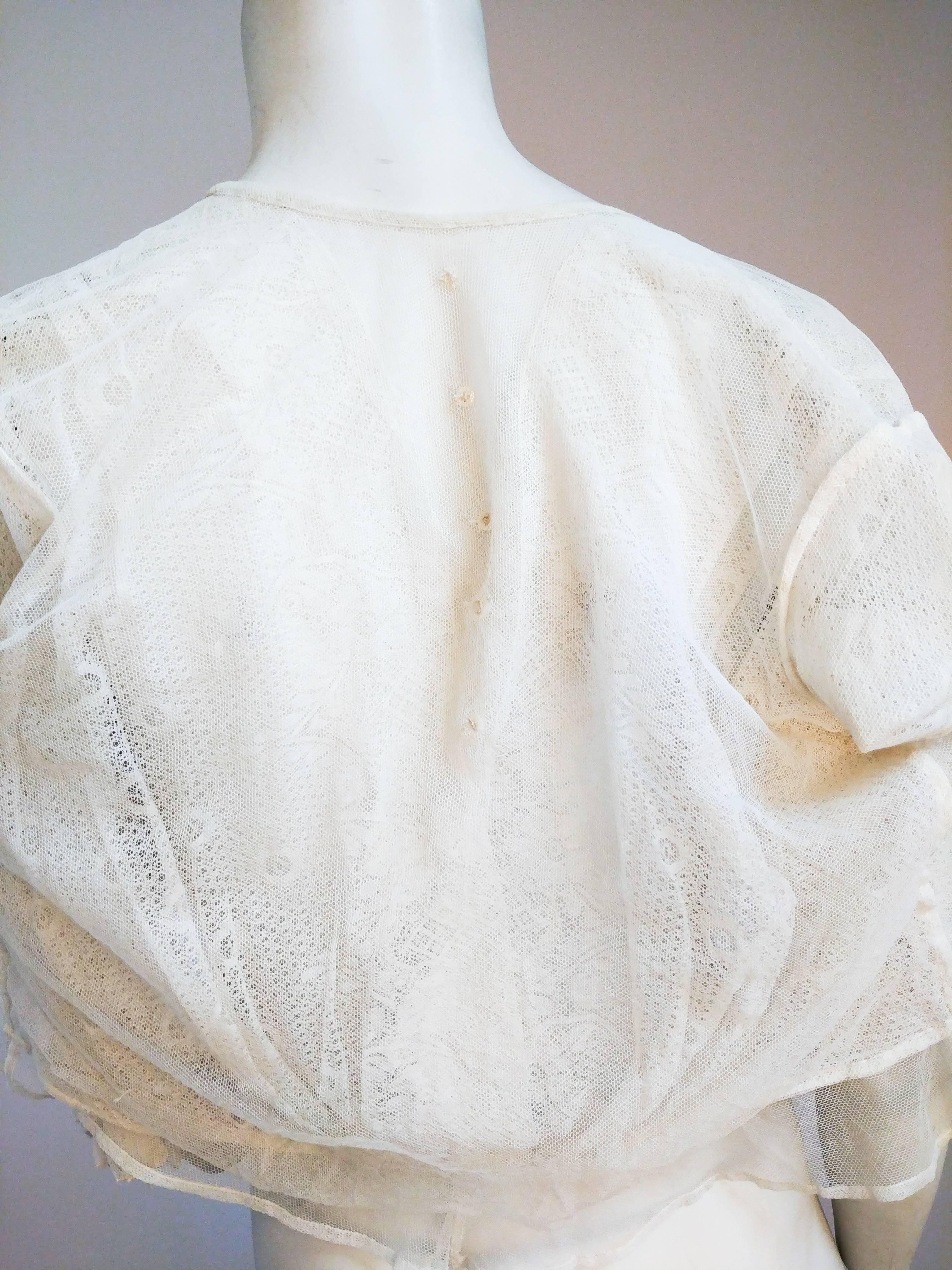 Edwardian White Lace Blouse For Sale at 1stDibs