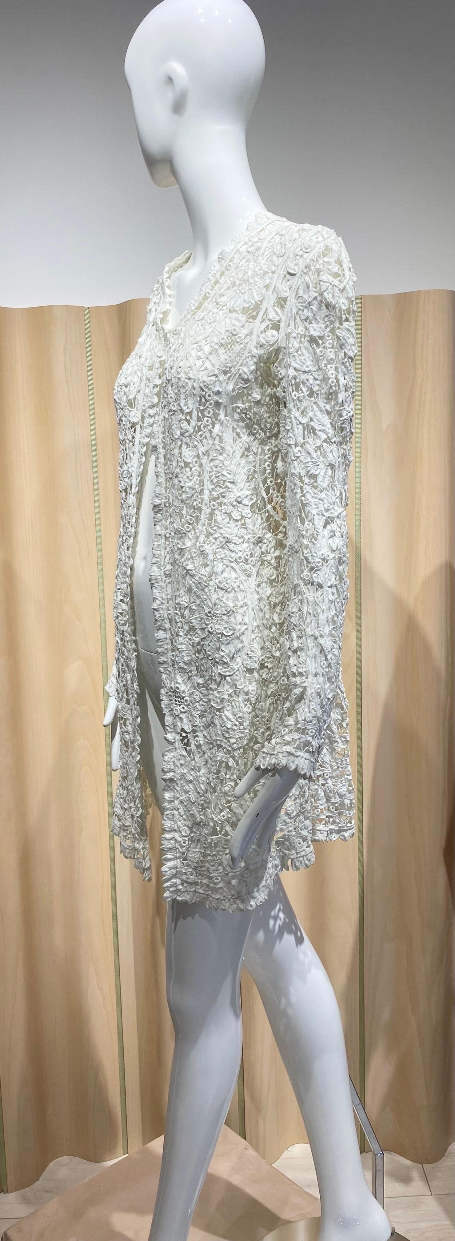 Women's Edwardian White Lace Jacket Cardigan For Sale