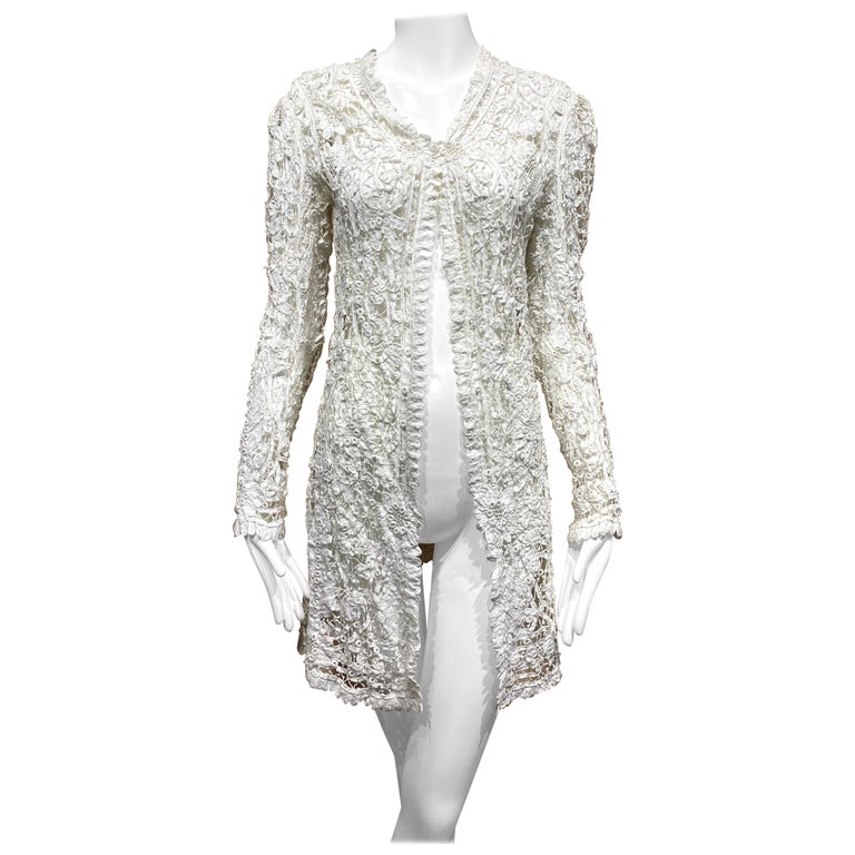 Edwardian White Lace Jacket Cardigan For Sale at 1stDibs