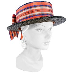 Sombrero negro eduardiano de mujer