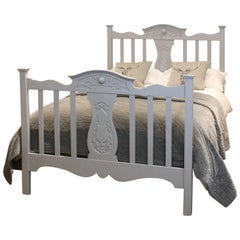 Letto Edwardiano in legno grigio, WD21