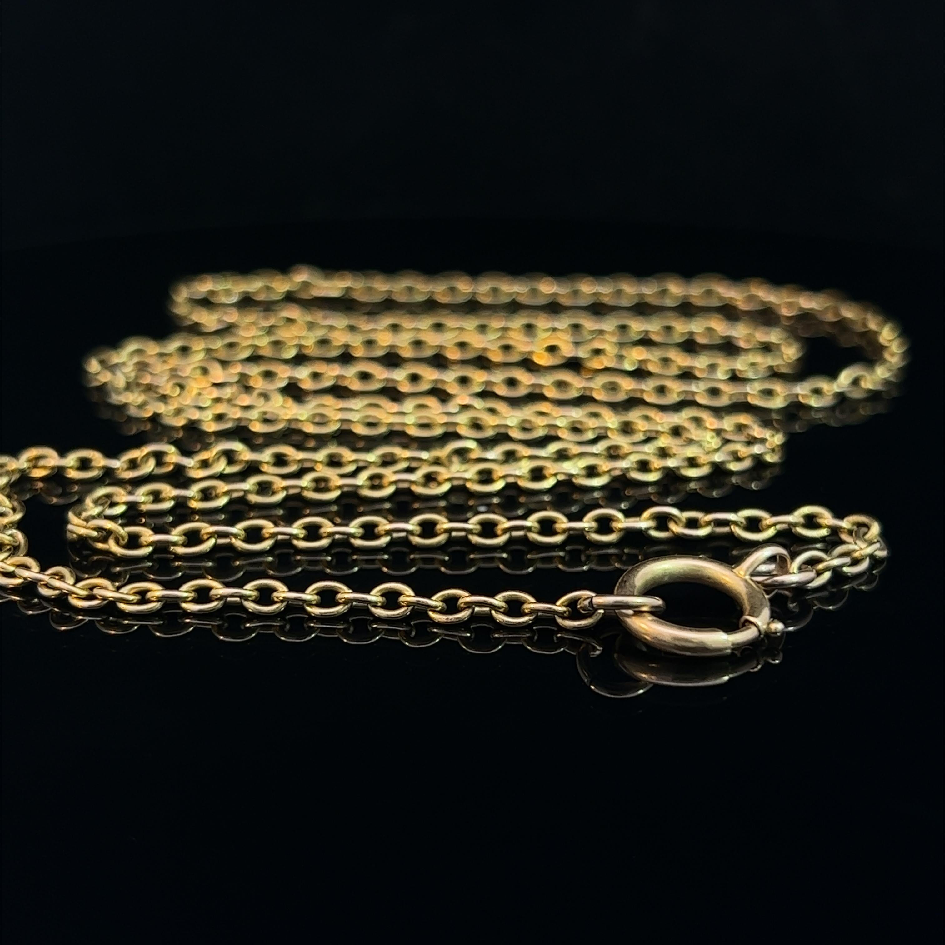 Edwardian Yellow Gold 73cm Chain Circa 1900 In Good Condition For Sale In ADELAIDE, SA