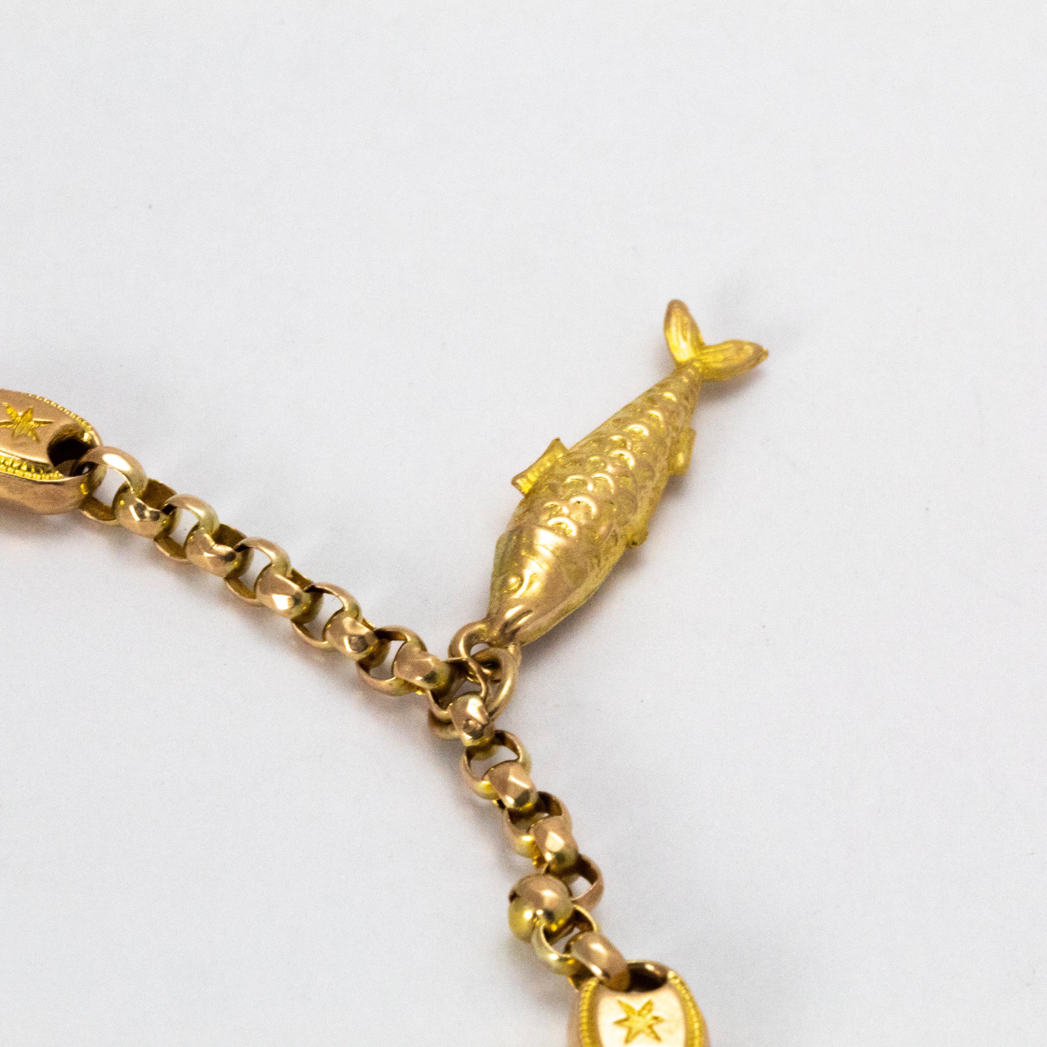 Victorian Edwardian Yellow Gold Charm Bracelet
