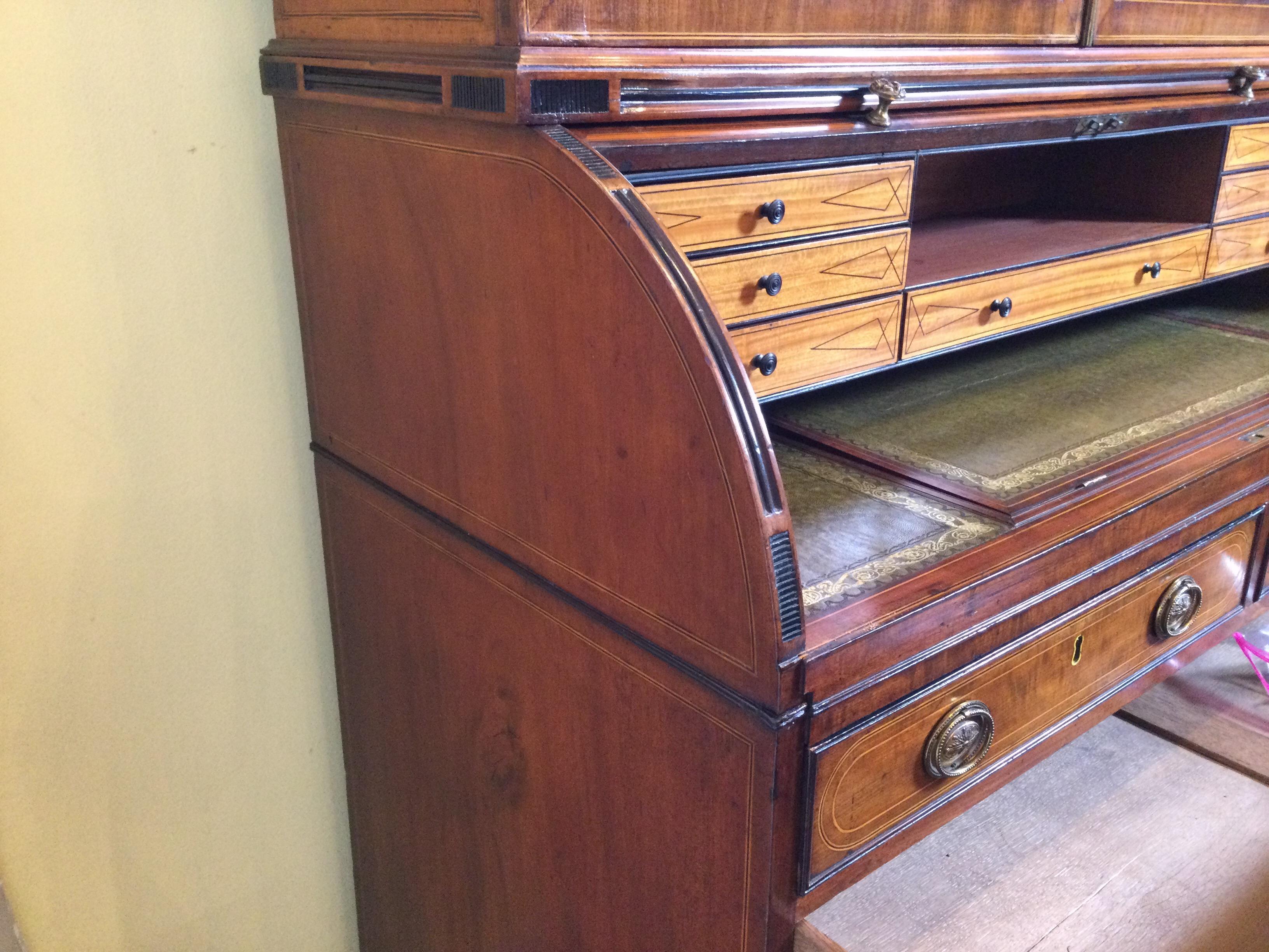 Edwards and Roberts Antique Inlaid Secretary Desk, 1860-1875, London For Sale 2