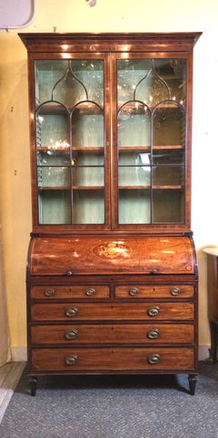 Edwards and Roberts Antique Inlaid Secretary Desk, 1860-1875, London