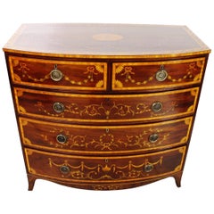 Edwards and Roberts Inlaid Mahogany Bow Fronted Chest of Drawers