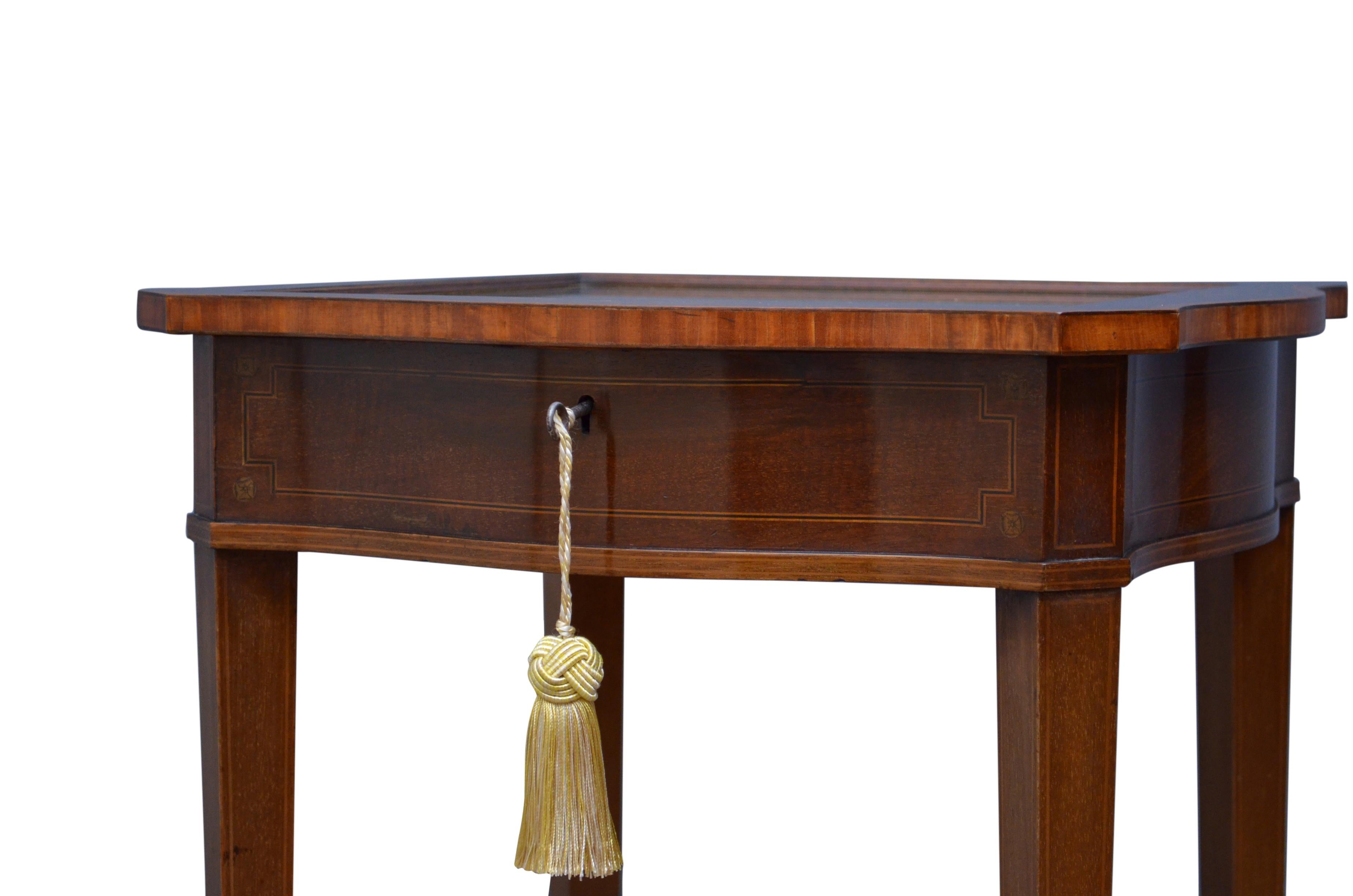 Edwards and Roberts Mahogany and Inlaid Display Table 1