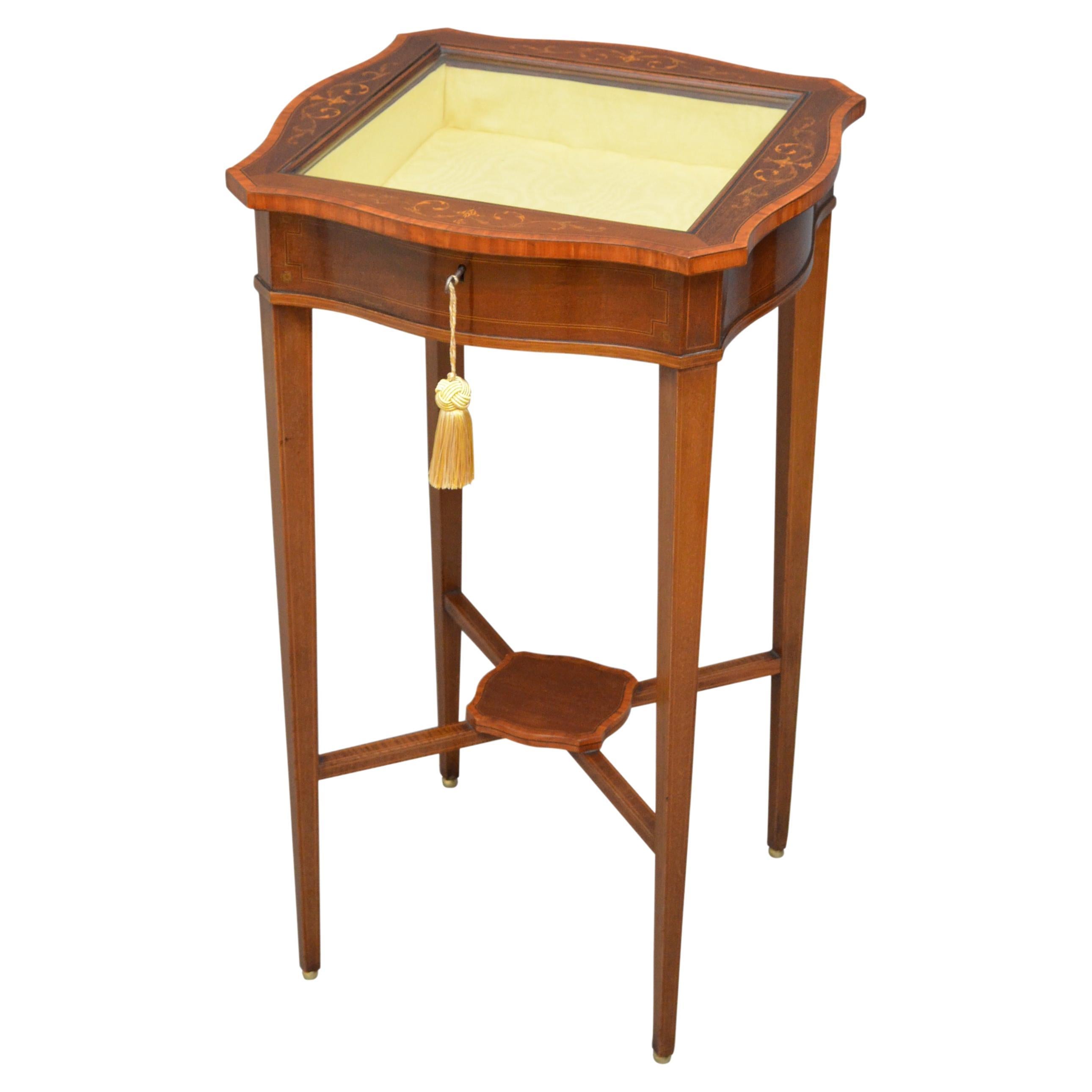 Edwards and Roberts Mahogany and Inlaid Display Table