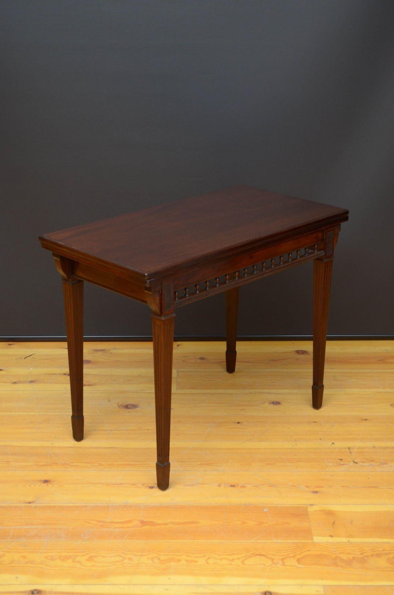 Edwards and Roberts Mahogany Card Table c1900s In Good Condition For Sale In High Peak, GB