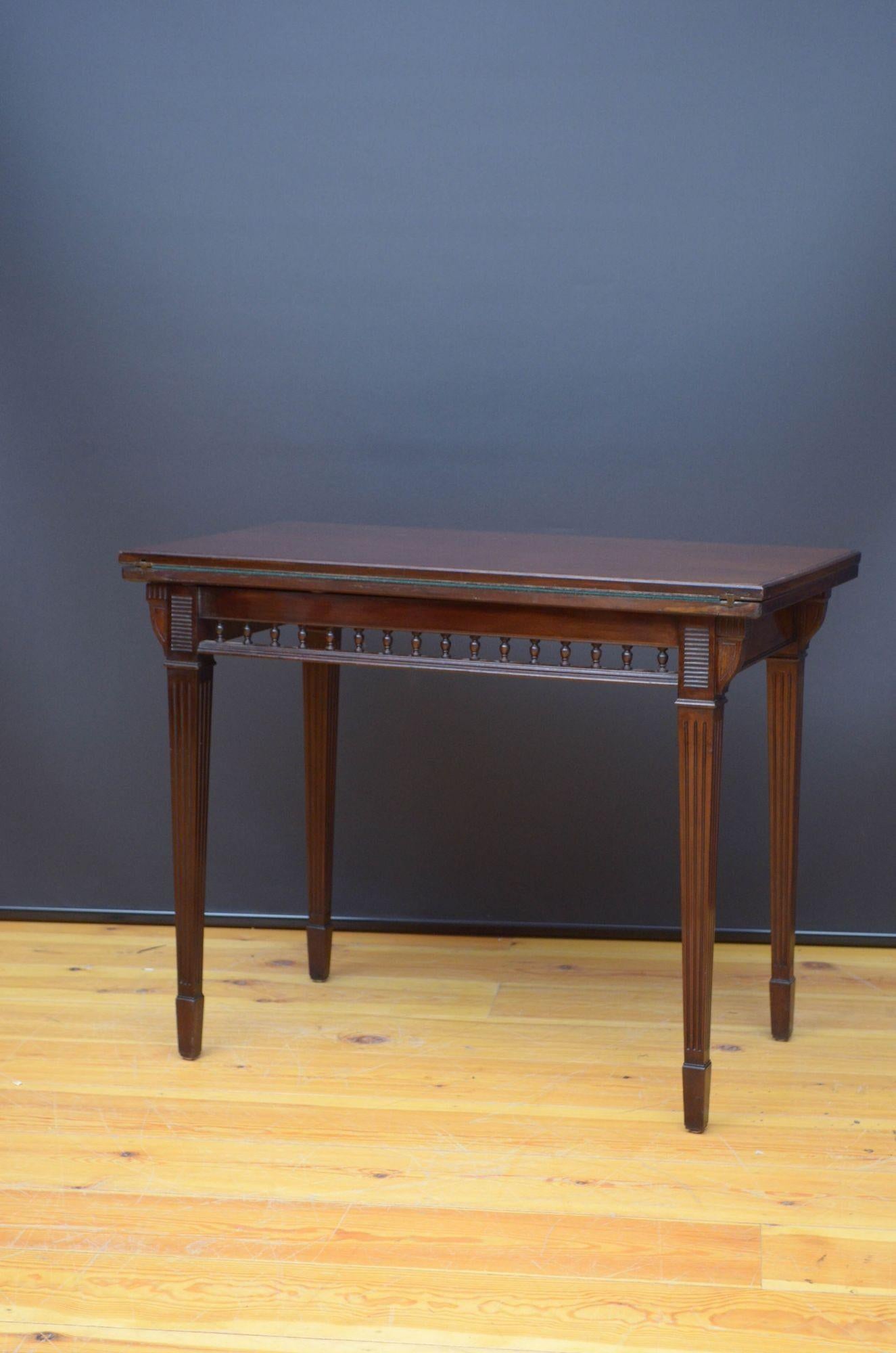 Edwards and Roberts Mahogany Card Table For Sale 11