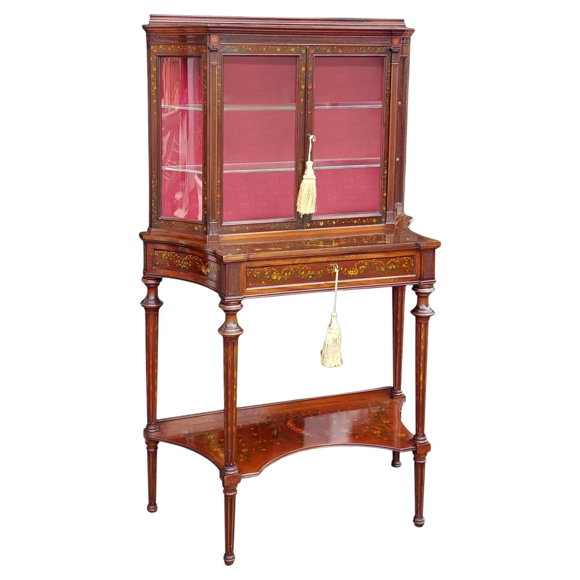 Edwards and Roberts Mahogany Display Cabinet For Sale