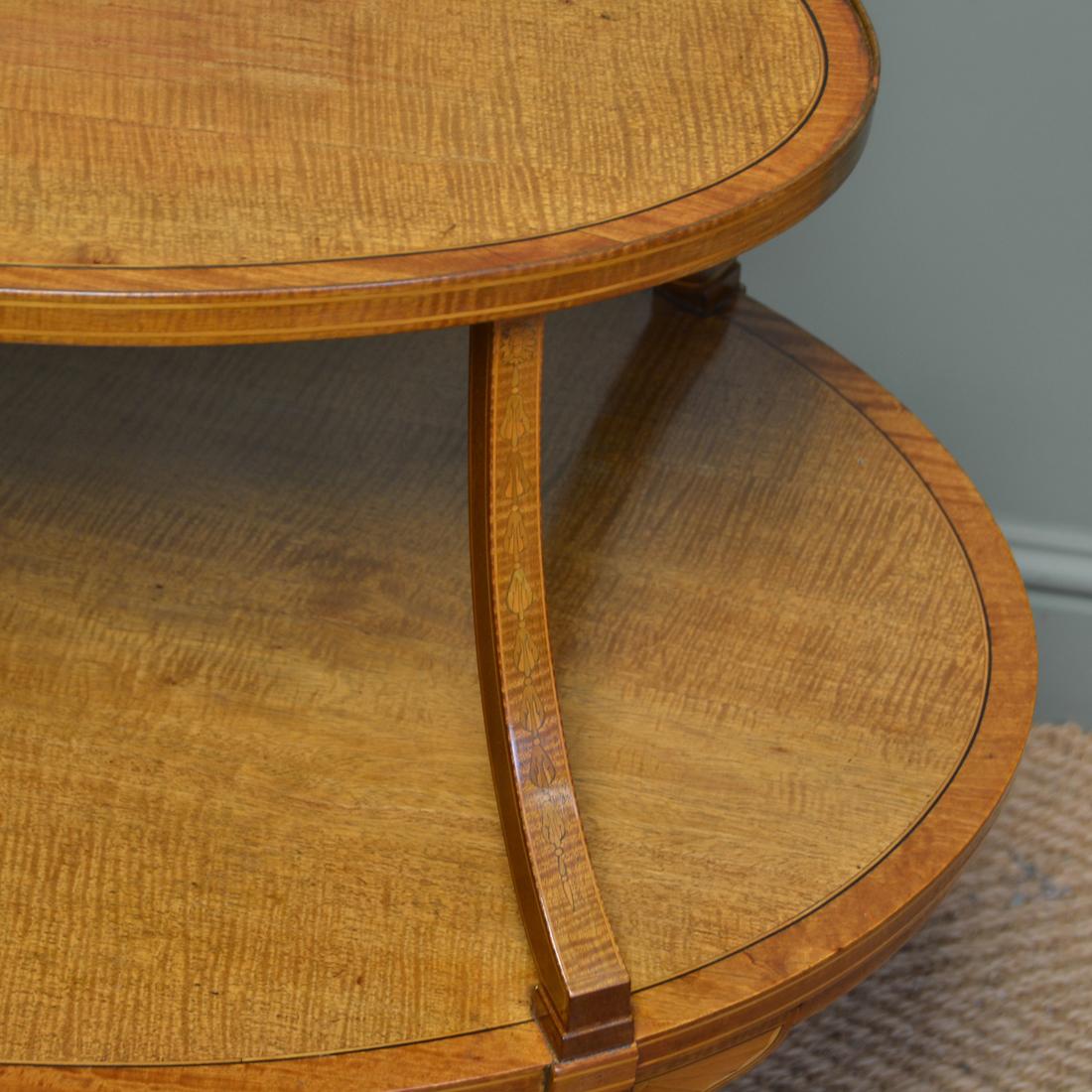 Edwards and Roberts Satinwood Two-Tier Occasional / Lamp Table For Sale 3
