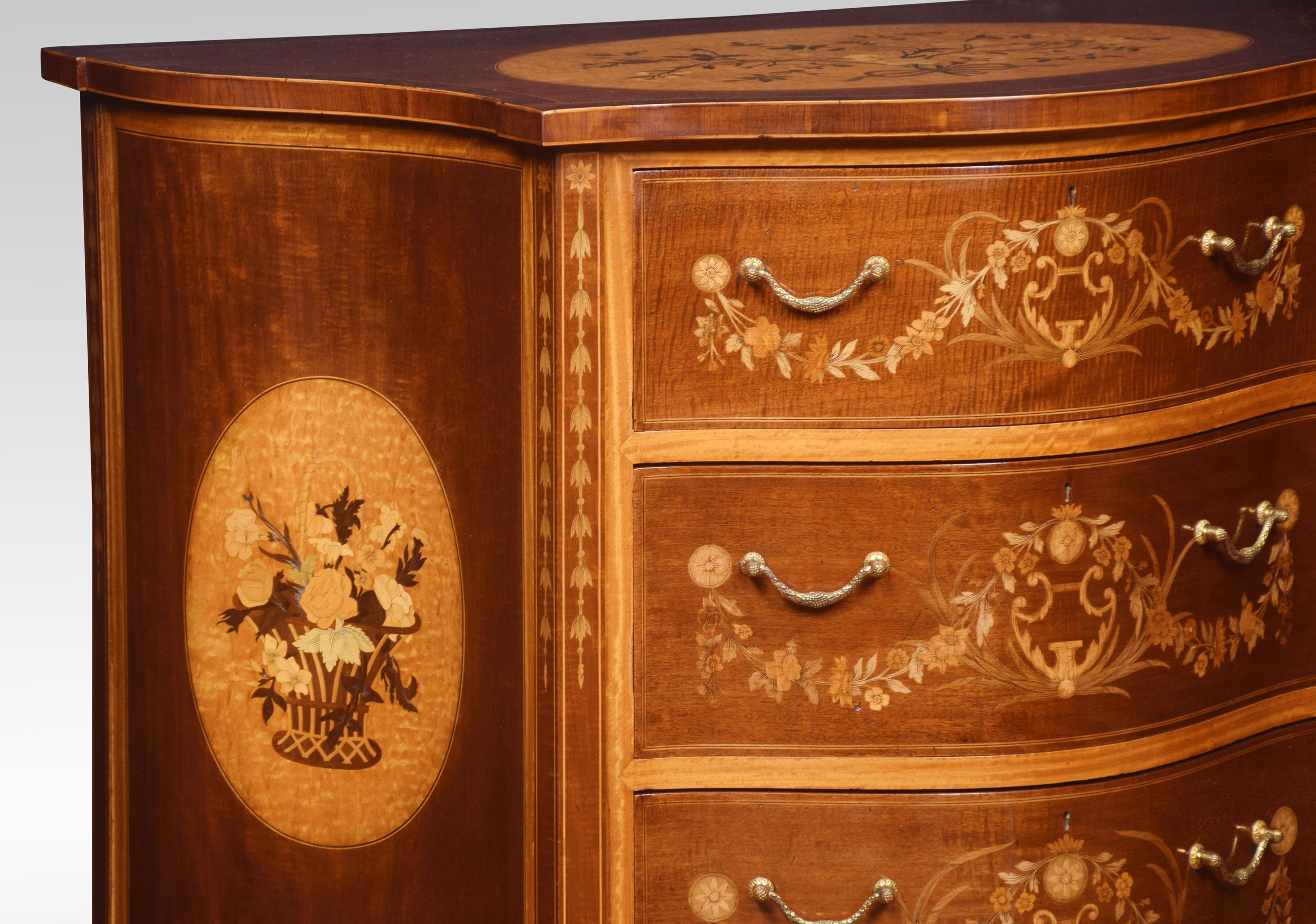 Edwards and Roberts Serpentine Chest of Drawers For Sale 7