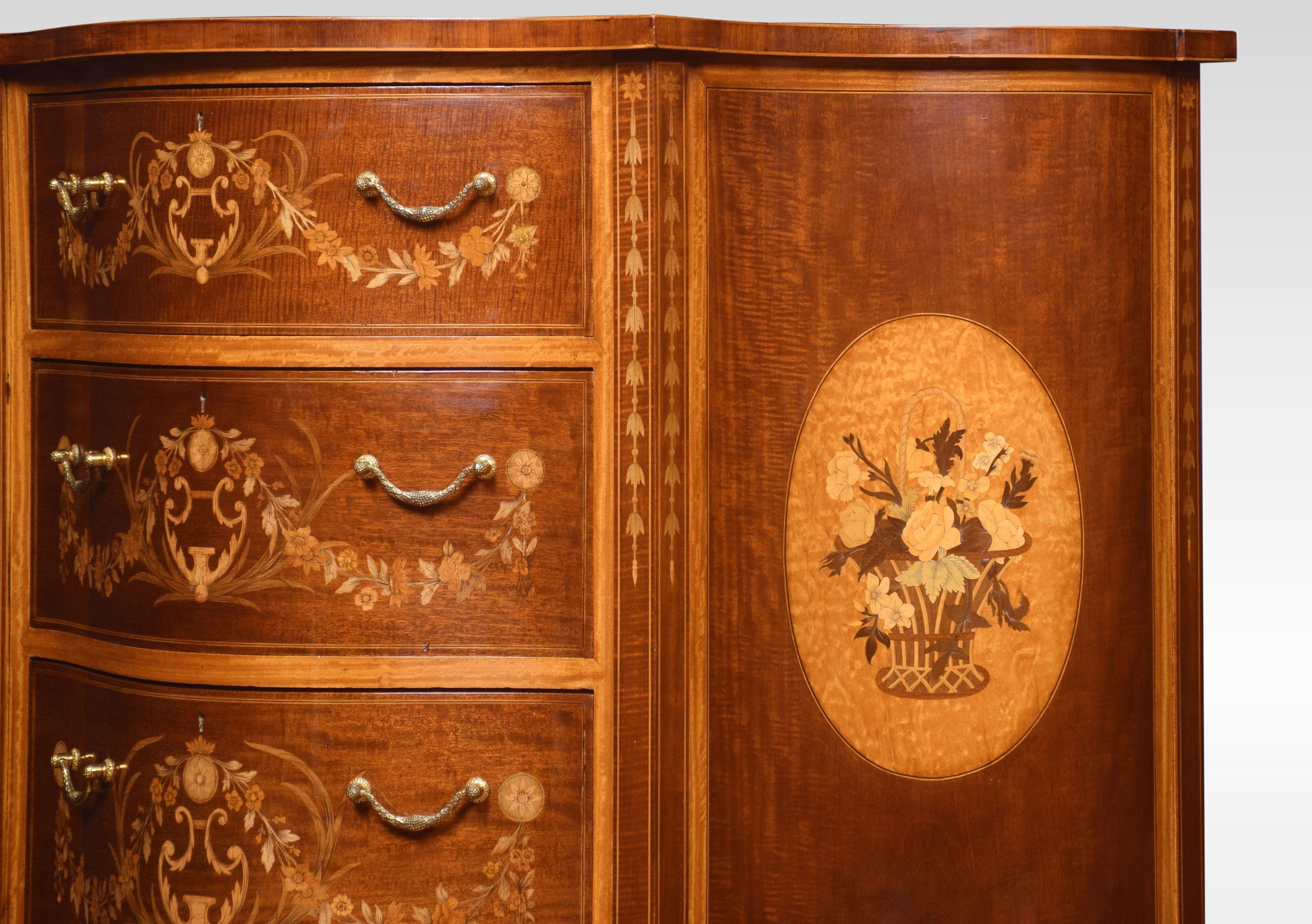Wood Edwards and Roberts Serpentine Chest of Drawers For Sale